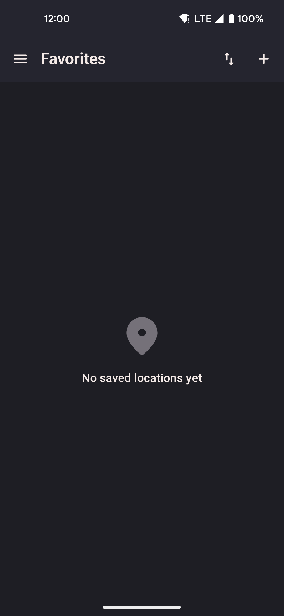 Favorites screen
