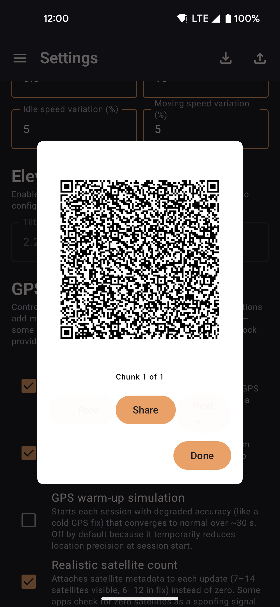 QR share dialog